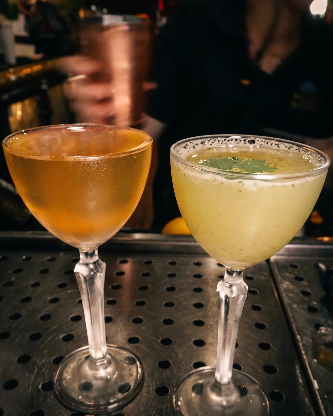 Two handcrafted cocktails at the bar — Casa Tequila Prime
